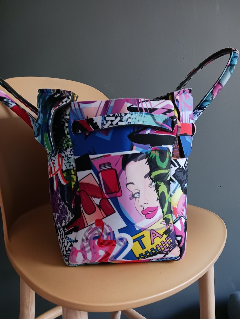 Save My Bag Neoprane Graffiti Travel, Satchel Bag, Handbag - Picture 4 of 12